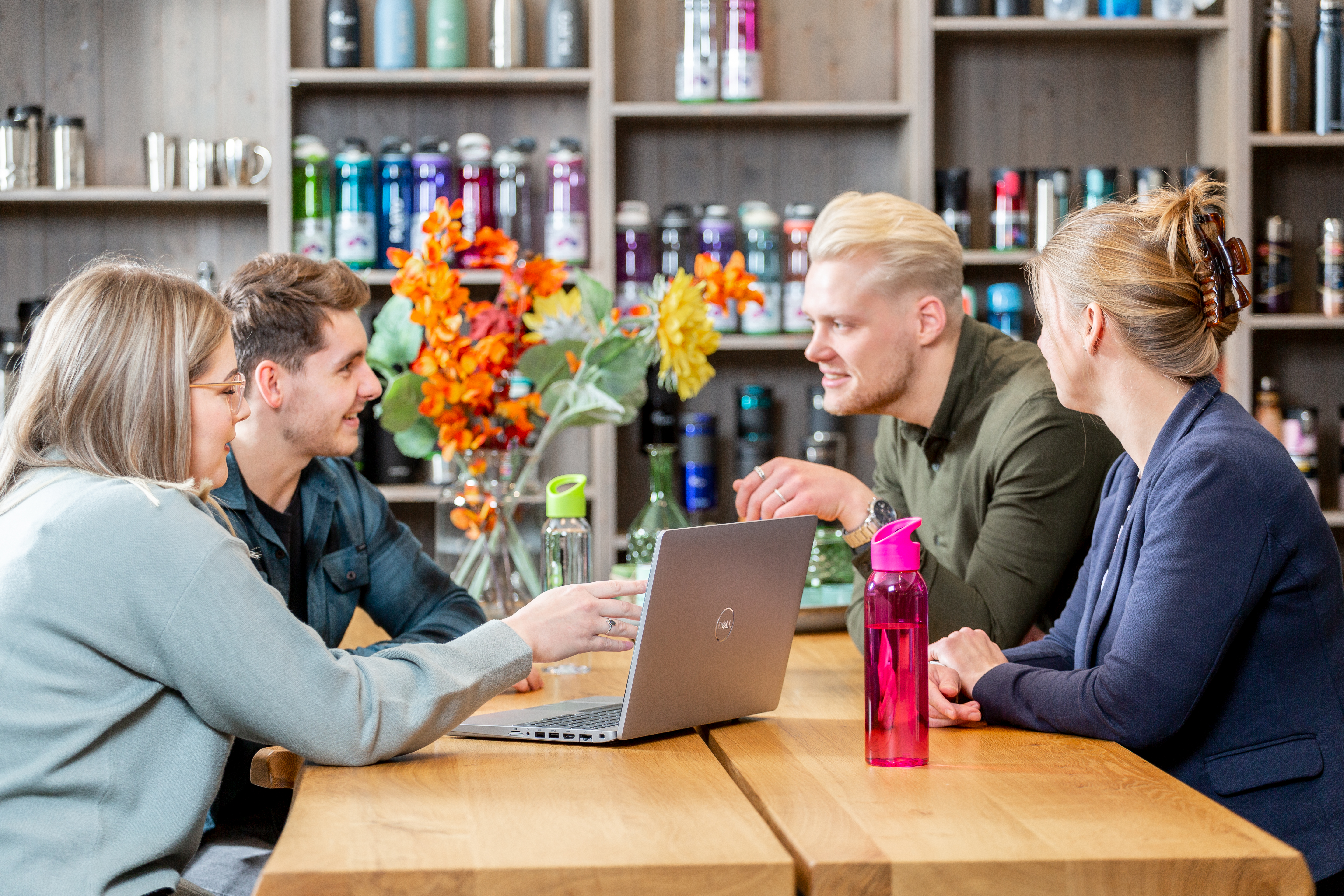 employees in showroom